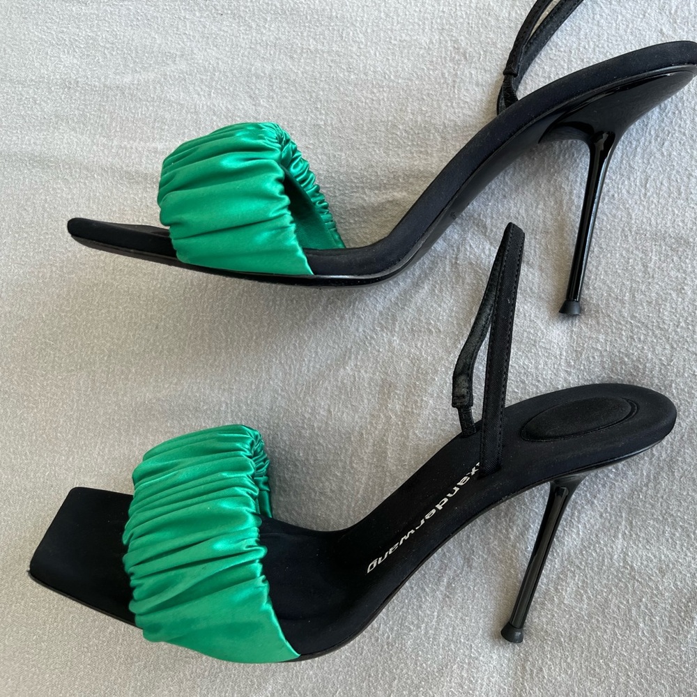 Alexander Wang Satin Scruncii Slingback Sandals